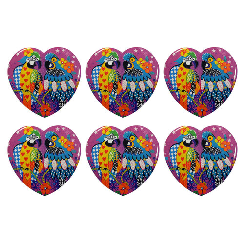 6PK Maxwell & Williams Love Hearts Ceramic Heart Coasters - Araras