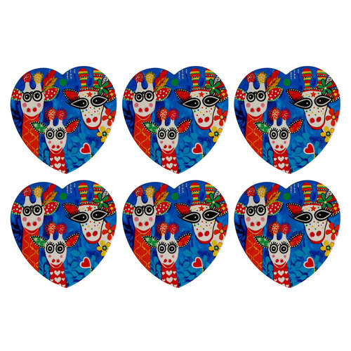 6PK Maxwell & Williams Love Hearts Ceramic Heart Coaster - Mr Gee Fam