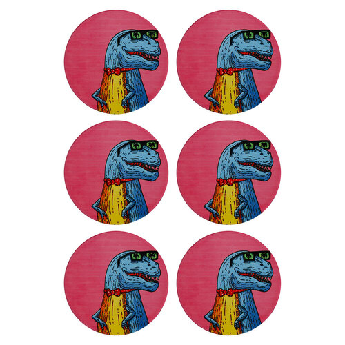 6PK Maxwell & Williams Mulga The Artist 10.5cm Round Ceramic Coaster - Trex