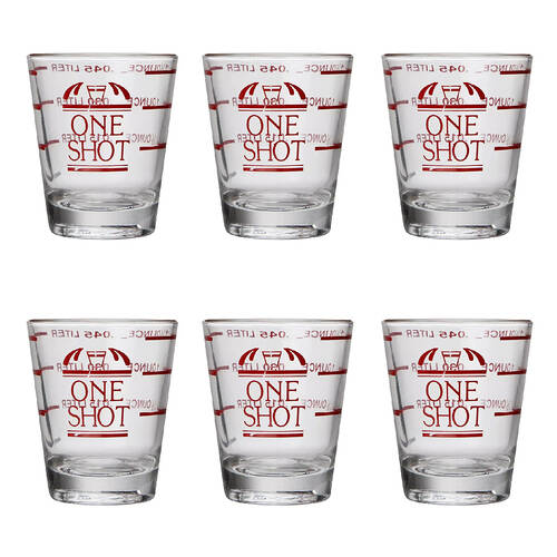 6PK Winex Oversize Shot Glass Drinking Barware Accessory Clear