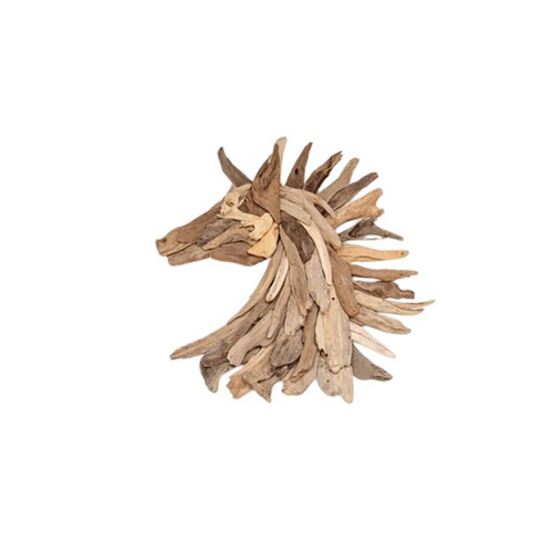 Darlin Driftwood 51x49cm Horse Head Wall Art Hanging Home Decor Brown