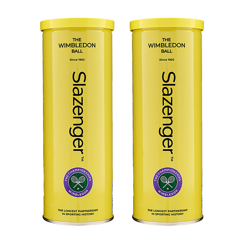 6pc Slazenger Wimbledon The Championships Tennis Balls Tin Tube