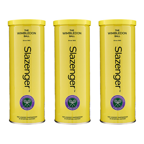 9pc Slazenger Wimbledon The Championships Tennis Balls Tin Tube