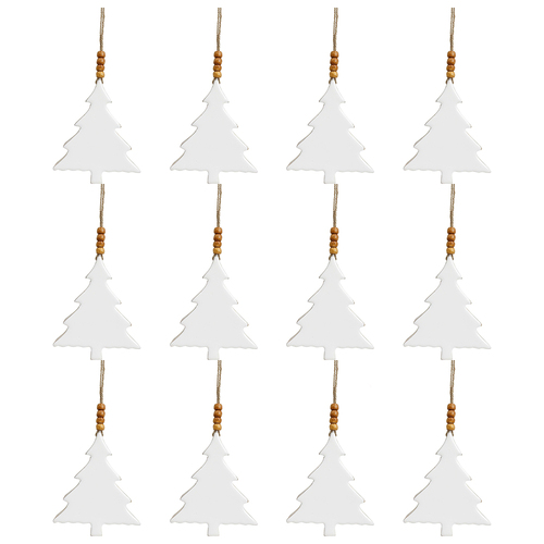 12PK LVD Hanging Tree White M Decorative Sculpture Home/Lounge Decor