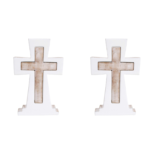 2PK LVD Wooden Ornament Holy Cross Large Seasonal Decorative Home Decor