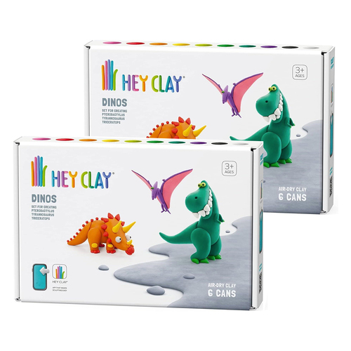 2PK Hey Clay Farm Birds Medium Set 6 Cans Kids/Childrens Creative Set 6-36m