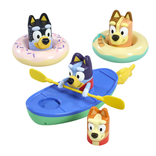 Bluey Family Bath Set Canoe & 2 Bath Splash & Float Bath Kids Toy 18m+