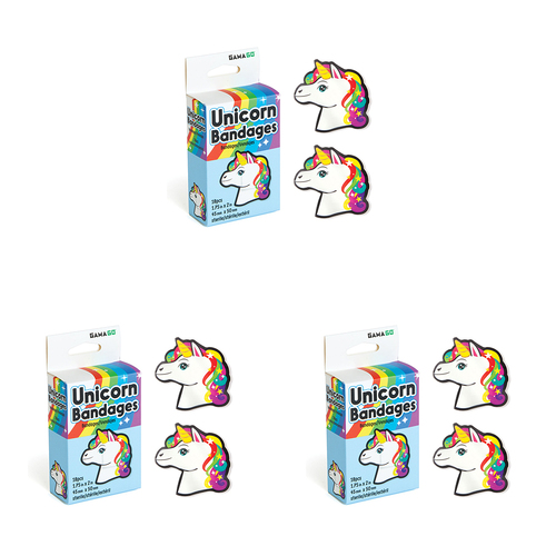 54pc Gamago Unicorn Bandages Wound/Cut Plaster Set 1.75x2in