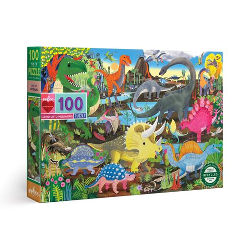 100pc eeBoo Jigsaw Puzzle Land of Dinosaurs 45x68cm Educational Game 5+