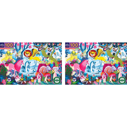 2x 100pc eeBoo Jigsaw Puzzle Magical Creatures 45x68cm Educational Game 5+