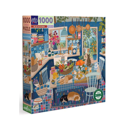 1000pc eeBoo Jigsaw Puzzle Play Game Blue Kitchen 14+