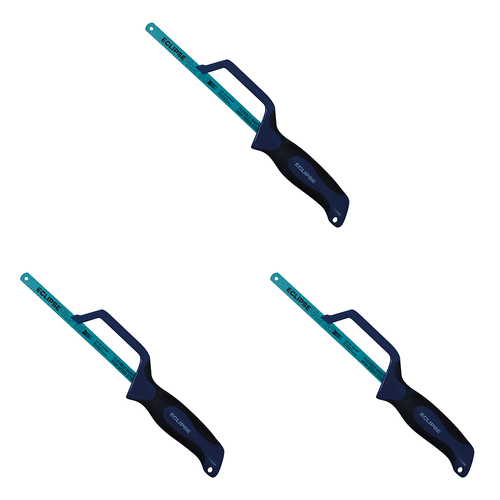 3PK Eclipse Pro Tools Mini Hacksaw Frame Aluminum - Blue