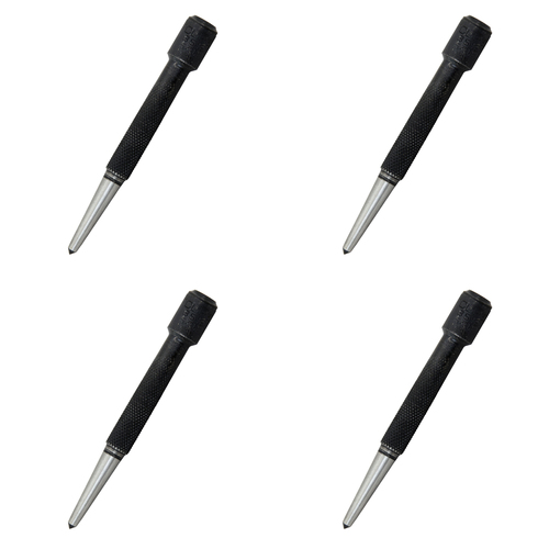 4PK Eclipse Pro Tools Centre Punch C/Steel Hardened Point 100x4mm - Black