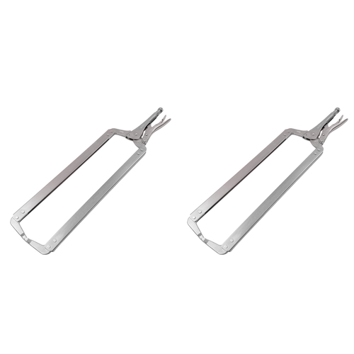 2PK Eclipse Pro Tools Chrome Locking C Clamp 600mm Regular Tips - Silver