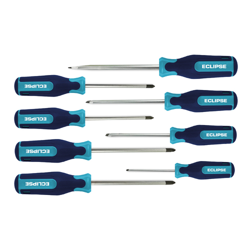 8pc Eclipse Pro Tools Screwdriver Slotted Parallel/Flared/Philips Set