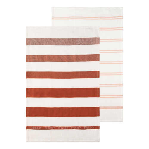 2pc Ecology Foundation Tea Towel Rust Set 45x70cm