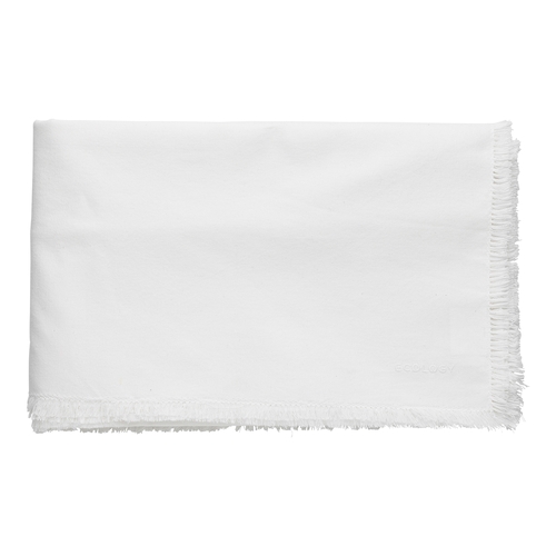 Ecology Cotton Fray Dining Tablecloth Napkin 240cm White