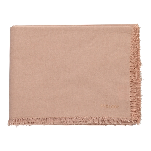 Ecology Cotton Fray Dining Tablecloth 240cm Blush