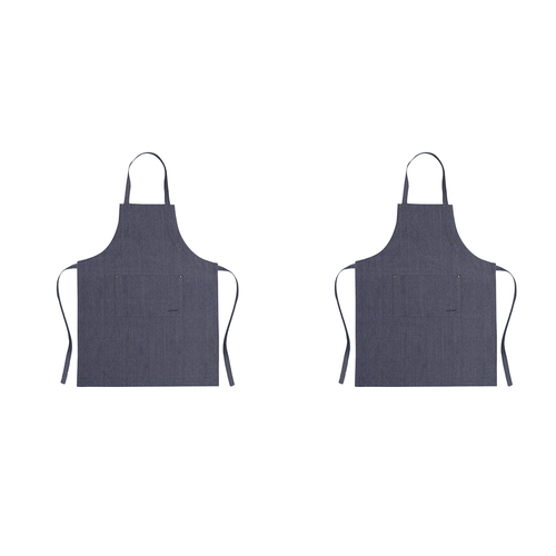 2PK Ecology Rye Adjustable Cotton Kitchen Cooking Apron 70x90cm Navy