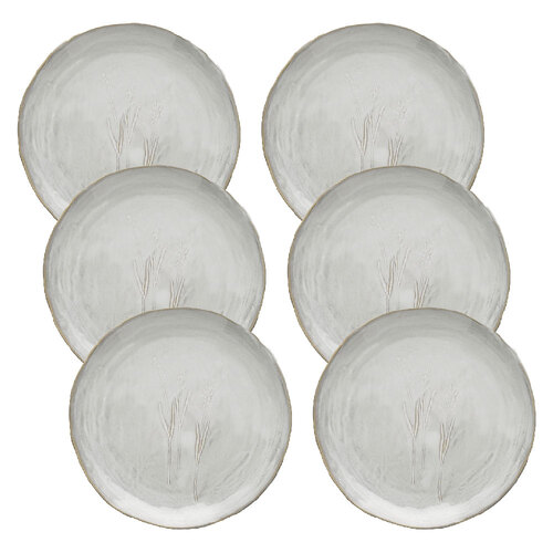 6PK Ecology Somers Stoneware Round Dinner Eating Side Plate 21cm