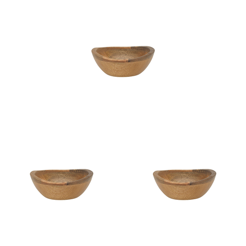 3PK Ecology Mango Wood Kitchenware Drift Chip & Dip Bowl 14cm