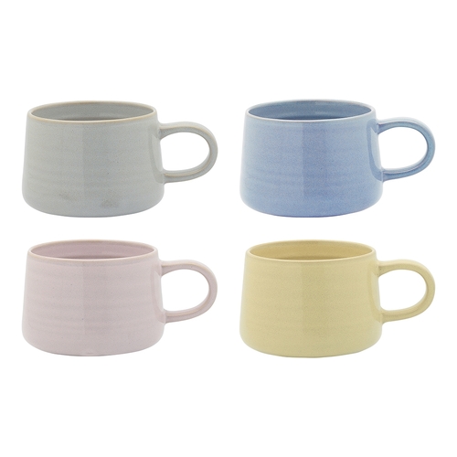 4pc Ecology Ottawa Drinking Mug Cups 365ml Oyster/Blue/Blush & Lemon