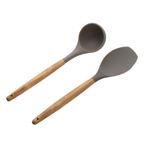 Ecology Provisions Acacia Silicone Spatula & Soup Ladle Combo