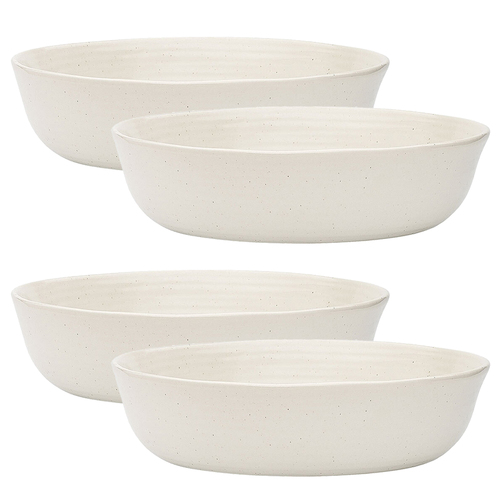 4PK Ecology Ottawa Calico 22cm Stoneware Dinner Bowl - Cream