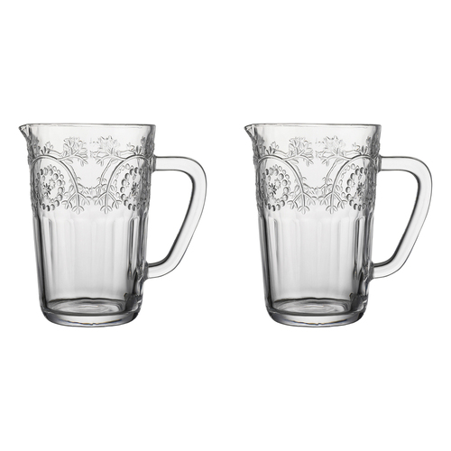 2PK Ecology Soda Lime Glass Rosalind Jug 1.5L/20cm Clear