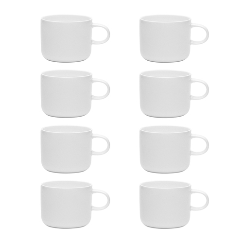 8PK Ecology 150ml Canvas Short Espresso Cup Tableware - White