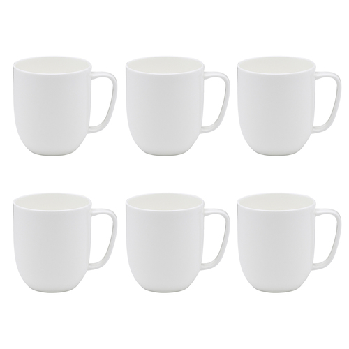 6PK Ecology 380ml Canvas Coupe Mug Coffee/Tea Tableware - White