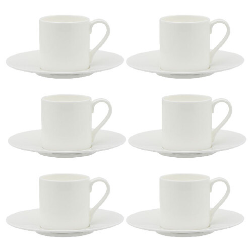 6PK Ecology Canvas Espresso Cup & Saucer Set 90ml/14cm White