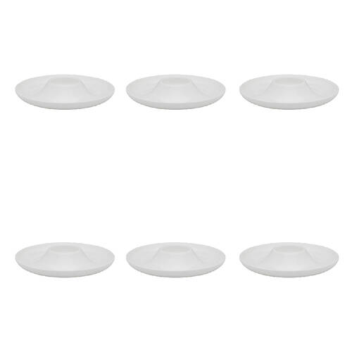 6PK Ecology Fine Bone China Canvas Egg Plate 15cm - White