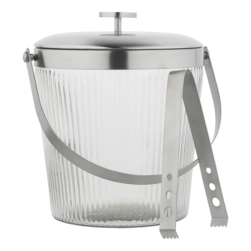 Ecology Ritz Soda Lime Glass/Stainless Steel Ice Bucket w/ Tongs 3.2L