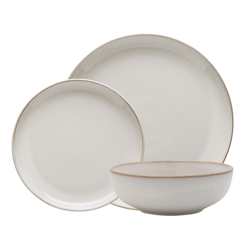 12pc Stoneware Dinnerware Ecology Element Dinnerset Blanc White