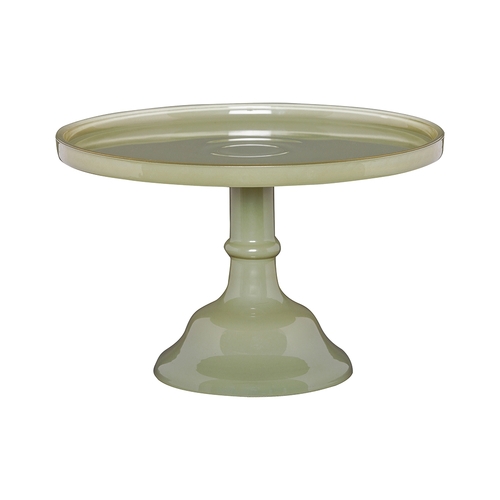 Ecology Glass Torte Cake Stand Dessert Display 25x15.5cm Sage Green