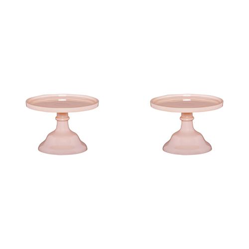 2PK Ecology Glass Torte Cake Stand Dessert Display 19x13cm Blush Pink