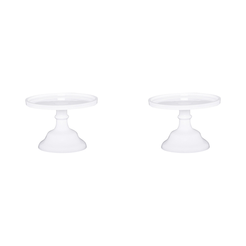 2PK Ecology Glass Torte Cake Stand Dessert Display 19x13cm White