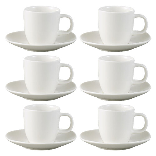 6PK Ecology Elegant Tableware Porcelain Haven Espresso Cup & Saucer 80ml