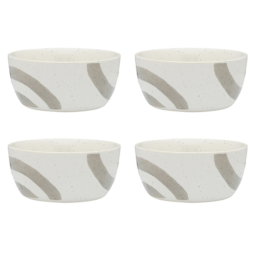 4PK Ecology Nomad Stoneware Glazed Noodle Bowl 15x7cm Charcoal