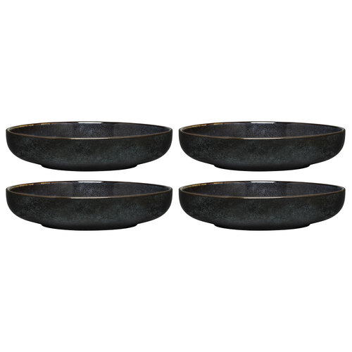 4PK Ecology Element 22cm Stoneware Dinner Bowl Round - Raven