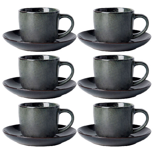 6PK Ecology Stoneware Element Espresso Cup & Saucer 120ml Raven