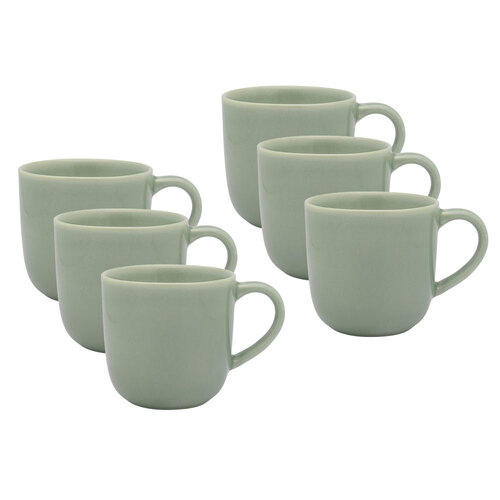 6PK Ecology Element 360ml Stoneware Mug w/ Handle Round - Dew