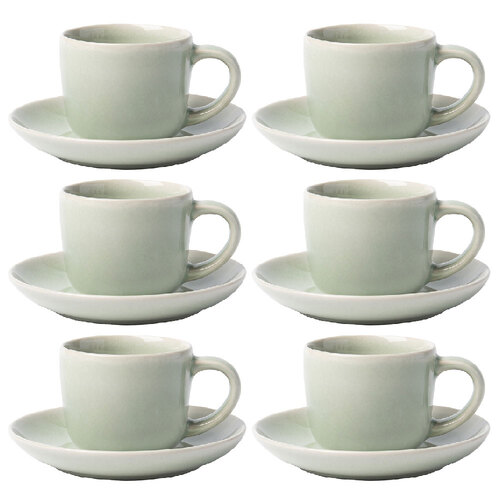 6PK Ecology Stoneware Element Espresso Cup & Saucer 120ml Dew