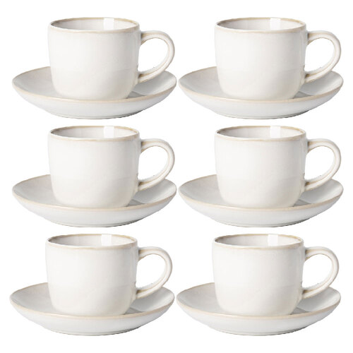 6PK Ecology Stoneware Element Espresso Cup & Saucer 120ml Blanc