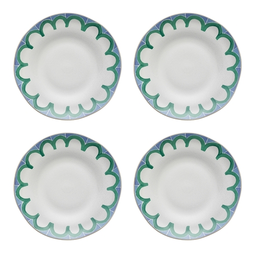 4pc Ecology Stoneware w/ Reactive Graze Arco Dinner Plates 28cm