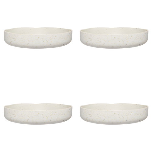 4PK Ecology Ceramic Domus Dinner Rim/Pasta/Risotto Bowl 21.5cm Ecru