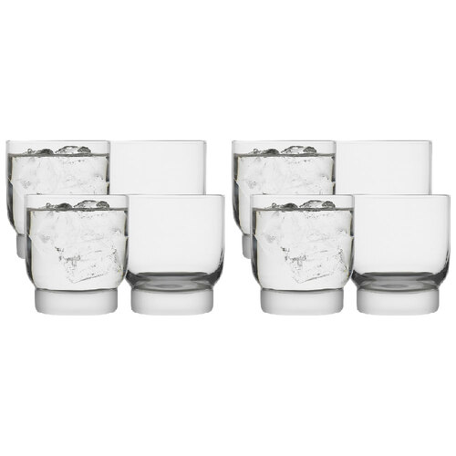 2x 4pc Ecology Soda Lime Glass Lexington Tumbler 260ml/9cm Clear