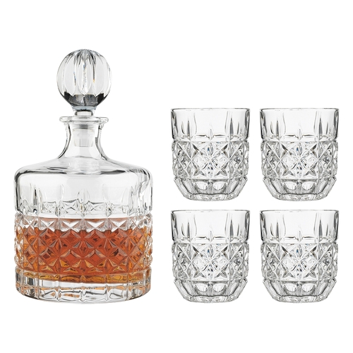 5pc Ecology Matis Glass Whiskey Decanter/Glass Set 1.1L/250ml