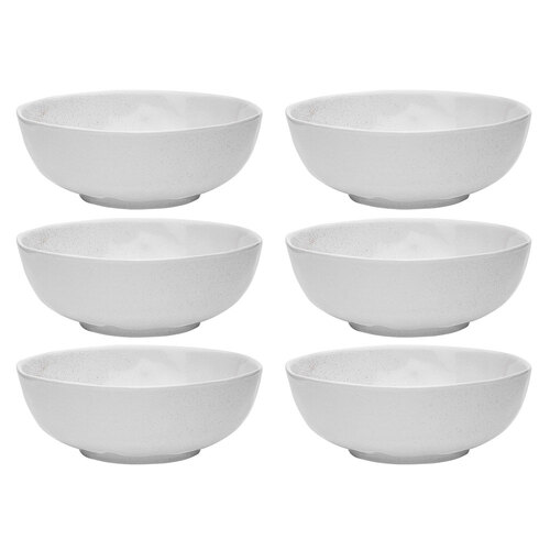 6PK Ecology Speckle Milk 18cm Stoneware Soup Bowl Round - White